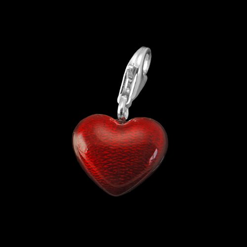 Thomas Sabo Damen-Charm Club-Anhänger Herz 925er Sterlingsilber rot emailliert 0783-007-10