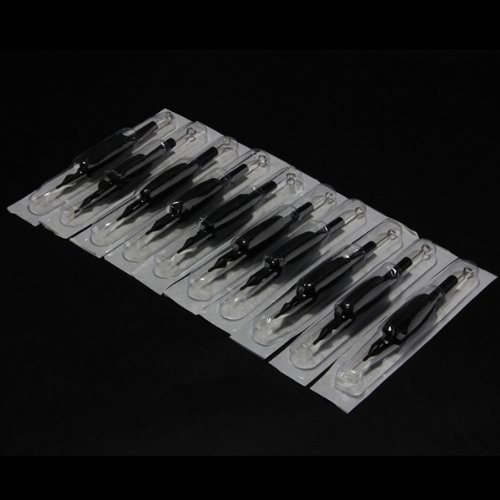 100x Einweg Tattoo Nadel Spitze Griff Endrohr Tube 3/4 Grip mit Tip NEU