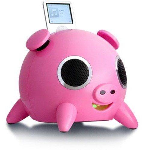iPig Lautsprechersystem (Docking Station) für iPod/iPhone pink