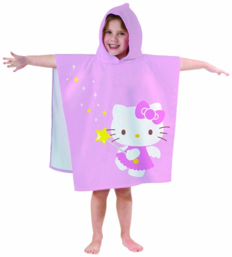 CTI 040411 Badeponcho Hello Kitty Morgane, Baumwolle Velours, 60 x 120 cm