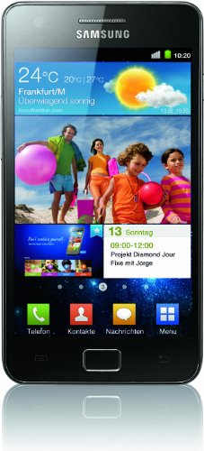 Samsung Galaxy S II i9100 DualCore Smartphone (10.9 cm (4.3 Zoll) Super-Amoled Plus Display, Android 4.0 oder höher, 8 MP Full-HD Kamera, 2 MP Frontkamera) noble-black