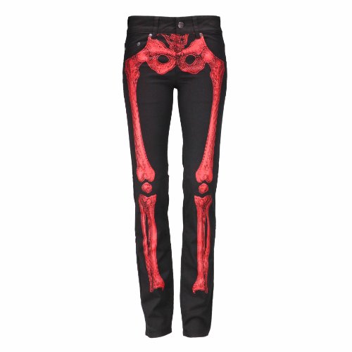 Kreepsville 666 Jeans SKELEBONE SKINNY black-red