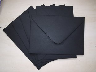 Briefumschläge für Grußkarten, C6, 100°g/m², Schwarz, 25 Stück