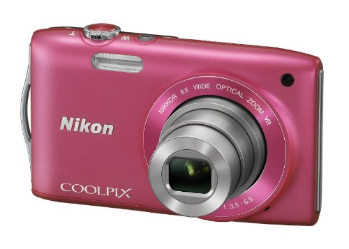 Nikon Coolpix S3300 Digitalkamera (16 Megapixel, 6-fach opt. Zoom, 6,7 cm (2,7 Zoll) Display, bildstabilisiert) pink