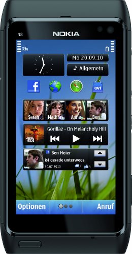 Nokia N8 Smartphone (12 MP Carl-Zeiss Kamera, Xenon Blitz, HDMI-Anschluss, Pinch-Zoom, Ovi Karten) dark grey