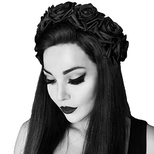 Gothic Haarschmuck Haarreif schwarze Rosen romantisch Restyle