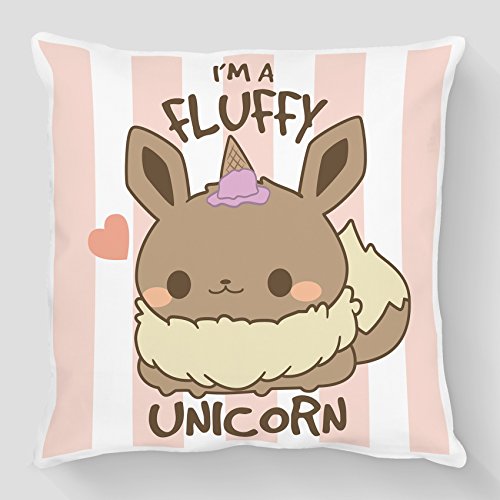 Kissen POKEMON Evoli kawaii I 'm a Fluffy Unicorn Ich bin eine Einhorn ganz Evoli Eiswaffel – Kanto Factory -