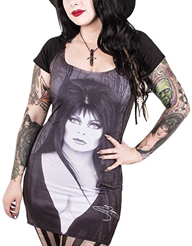 Kreepsville 666 Kleid Elvira Glam Witch Tunic Dress Schwarz M