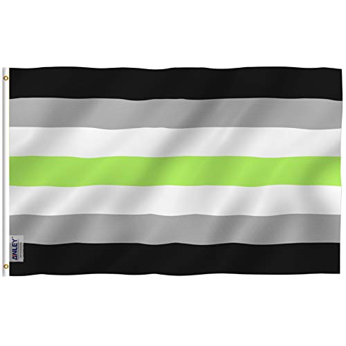 ANLEY Fly Breeze 3x5 Fuß Agender Pride Flagge - Lebendige Farbe und UV-Lichtechtheit - Leinwandkopf und doppelt genäht - Agender Pride Flagge mit Messingösen 3 x 5 Ft