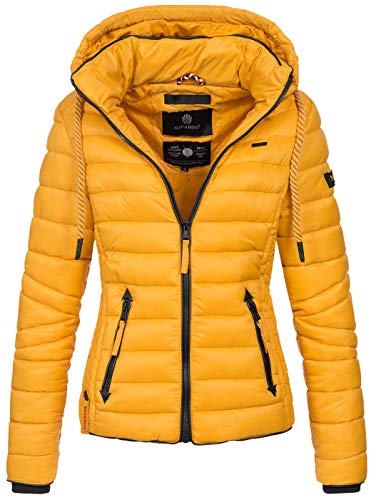 Navahoo Damen Jacke Steppjacke Übergangsjacke gesteppt Stepp Frühjahr B650 [B650-Lulana-Gelb-Gr.XS]