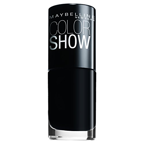 Maybelline New York Make-Up Nailpolish Color Show Nagellack Blackout / Ultra glänzender Farblack in tiefem Schwarz, 1 x 7 ml
