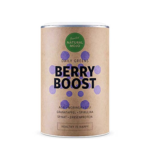 Natural Mojo Berry Boost – Superfood Pulver (153 g) – Vital drink für geistige Aktivität – Instant Getränk vegan, gluten- und laktosefrei – mit Beeren-Geschmack