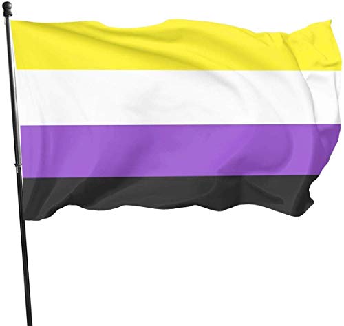 Saisonale und Holiday Yard Flag Banner Nonbinary Non-Binary Genderqueer Pride Flag Themed Welcome Party Outdoor Outside Decorations Ornament Picks Home House Garden Yard Decor 3 X 5 Ft Small Flag