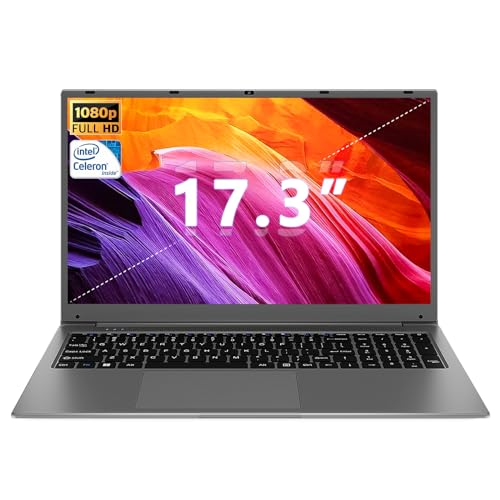 SGIN 17 Zoll Laptop, 8 GB RAM 512 GB SSD Notebook, Celeron Dual-Core, Up to 2,8 GHz, FHD, 2.4/5.0G WiFi, Bluetooth 4.2, erweiterbarer Speicher 512 GB TF