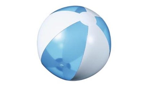 Wasserball - Strandball - Durchmesser ca. 25 cm - transparent blau/ weiß