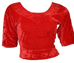 Rot Choli (Sari Oberteil) Samt Gr. 36 / Gr. S ideal für Bauchtanz