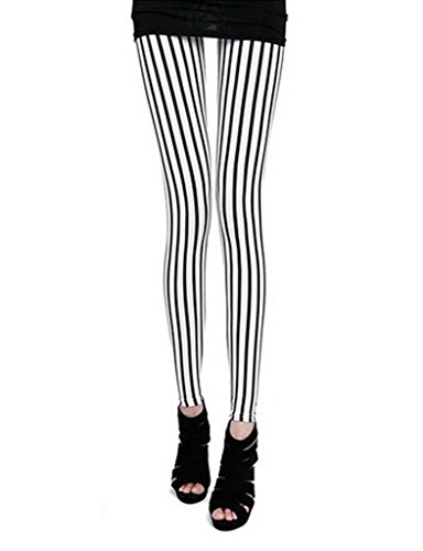 Damen Hose Streifen Leggings Strumpfhose Treggings VQ020