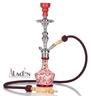 Aladin Wasserpfeife Shisha 'Arabica S' mit Schraubverschluss Screw it ! rot - 51cm