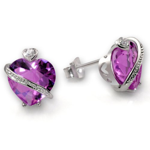 Goldmaid Damen-Ohrstecker 925 Sterlingsilber Zirkonia amethystfarben Fa O836S
