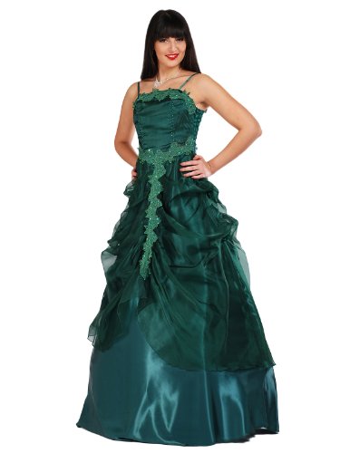 Envie/Paris - 1054 Abendkleid / Ballkleid 1-teilig in Dunkelgrün Gr.38-50 (EXTRALANG)