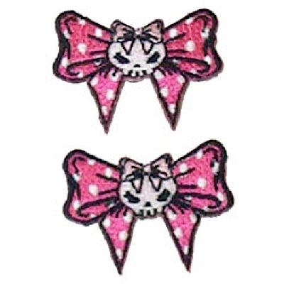 Kreepsville 666 Patch SKULLY BOW pink mini