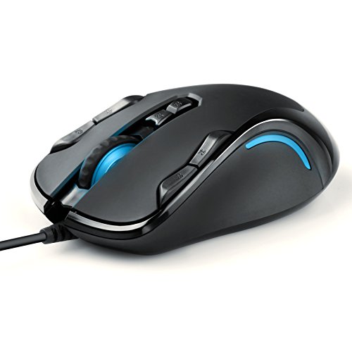 3000dpi Optical Maus 9 Tasten | Rechts- und Linkshänder geeignet / ergonomisches Design | USB Gaming Maus 3000 dpi Abtastrate (inkl. dpi-Anzeige) High Precision | 9 Tasten | Plug & Play