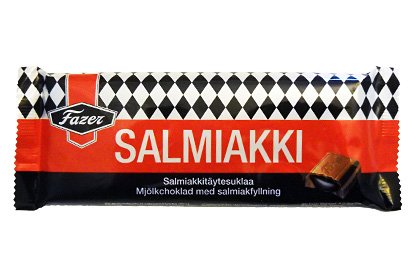 Fazer Salmiakki - Milchschokolade mit Lakritz, 100g Tafel