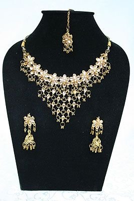 Schmuckset Bollywood Sari Collier+Ohrringe+Tika SH361