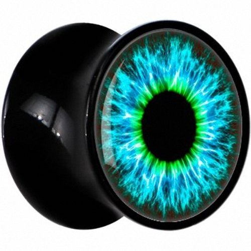 KULTPIERCING - schwarzer Acryl Piercing Tunnel / Plug - Auge