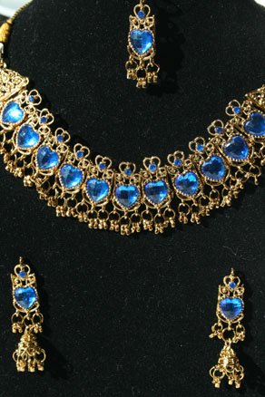 Schmuckset Bollywood Sari Collier+Ohrringe+Tika SH359