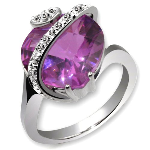 Goldmaid Damen-Ring 925 Sterlingsilber amethystfarbener Zirkonia Gr. 53 Fa R836S53