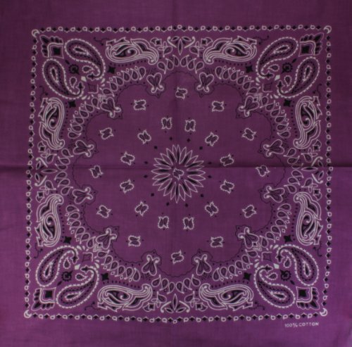 Bandana mit exclusivem Paisley Muster in lila - 2 Store Logo Aufkleber gratis