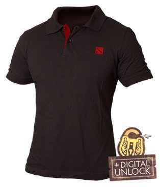 DOTA 2 Emblem Polo Shirt inkl. Lockless Luckbox DLC - Größe: LARGE