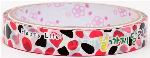 süsses Klebeband Kleberolle pinke Leoflecken Korea