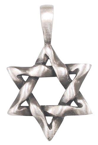 Jüdischer Davidstern Metall Anhänger Halskette