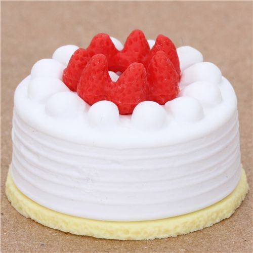weisse Erdbeertorte Radiergummi aus Japan von Iwako
