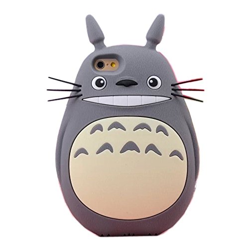 Globale 3D nette Mein Nachbar Totoro Entwickelt Weiche Silikon-Schutzhülle für Apple iPhone 6 4.7Zoll Grau