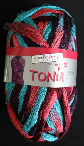 Tonia Schoeller + Stahl Schalwolle Rüschenschal 100 g Farbe 107-mystic