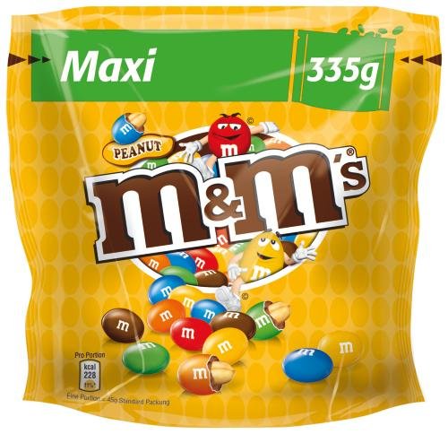 M&M's Peanut Standbeutel 335 g, 2er Pack (2 x 335 g Beutel)