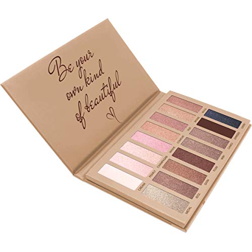Beste Lidschatten Palette Nudetöne - Vegane Augenpalette - Eyeshadow Make Up Kosmetik - 16 Hochpigmentierte Warme Natürliche Farben in Matt + Schimmer + Glitzer - Lamora Exposed - Ideales Geschenk