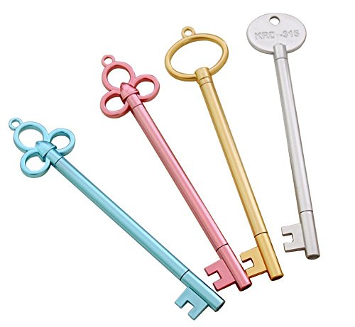Cosanter 4er Pack Gelschreiber Set Retro Key Muster Kawaii Schulsachen Büro Schreibwaren Stifte Schulbedarf