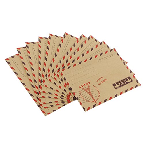 Generic Vintage Briefumschläge - Kraftpapier - 40 Stück - Ohne Fenster - Retro Umschläge - Briefhüllen - Ferienschreibwaren - für Briefe, Einladungen, Karten