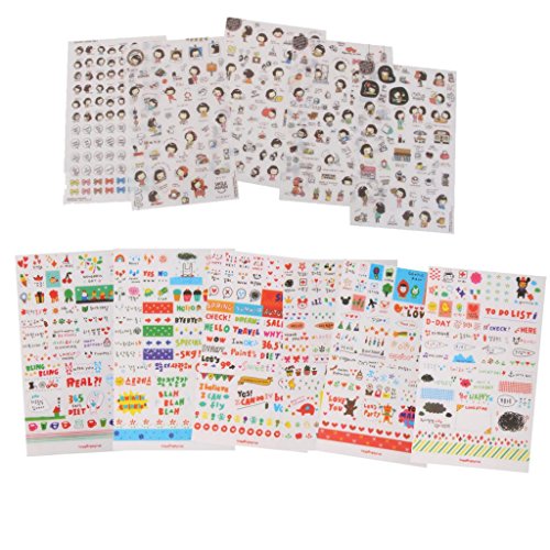 Sharplace 11 Blätter Cooky's Helloday Aufkleber Sticker DIY Tagebuch Süß Selbstklebend Kawaii