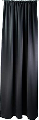 Startex Verdunklungsvorhang Thermovorhang verdunklung Blickdicht 2250 15 Kräuselband 145x245 cm, Schwarz