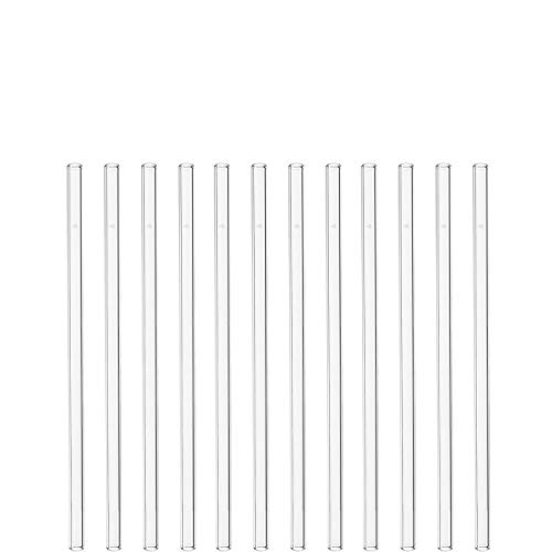 Leonardo 020880 Glas Strohhalme Ciao 12-er Set, Länge 20 cm, wiederverwendbar, spülmaschinengeeignet