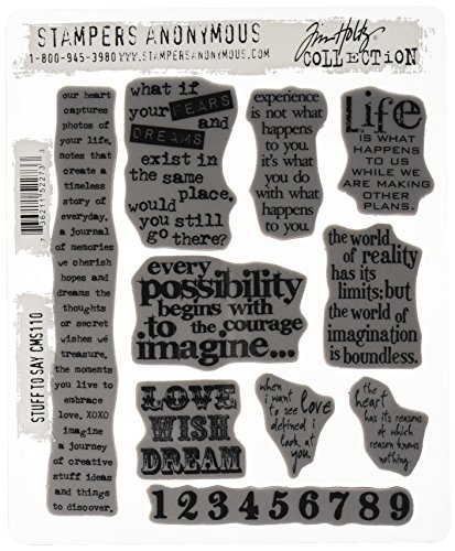 Tim Holtz Haftstempel 17,8 x 21,9 cm, Stuff 2 Say