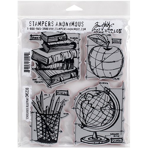Stempel Haus Anonymous_agw Blueprint Stempel, Motiv: Blumen-Herz, grau