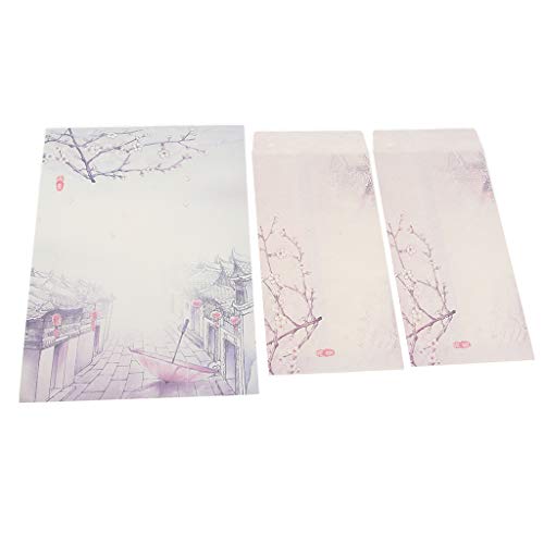 2 Sätze Papierumschläge leeres Briefpapier Asiatisches chinesisches Handwerk - 2