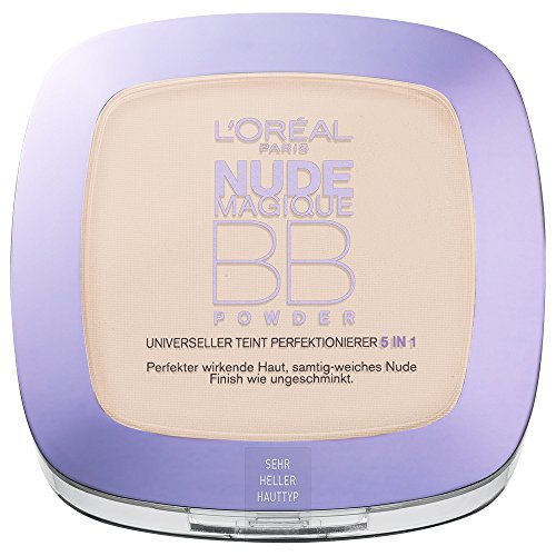 L'Oréal Paris Make-Up BB Powder, sehr hell / Pflegendes 5 in 1 Beauty Balm Puder mit Nude-Effekt für jeden Hauttyp / 1 x 9 ml