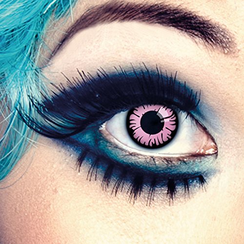 aricona Farblinsen | farbige Kontaktlinsen ohne Stärke für dein Einhorn Kostüm | deckend pinke Manga Augenlinsen für Cosplay | farbig bunte Jahreslinsen